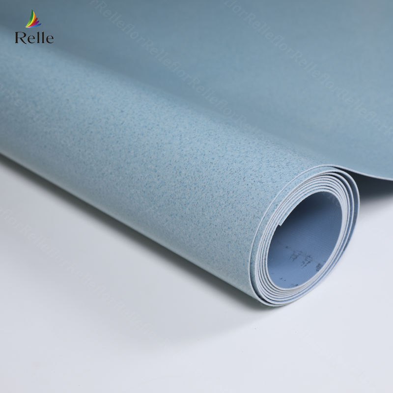Indoor Luxury Vinyl Roll Flooring Grey PVC Glue Down Vinyl Floor Covering