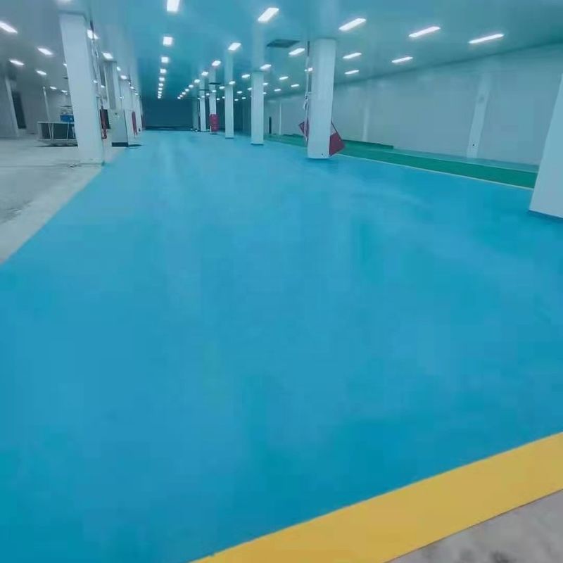 PVC Workshop Floor Covering 1.4mm Workshop Vinyl Flooring Blue Green