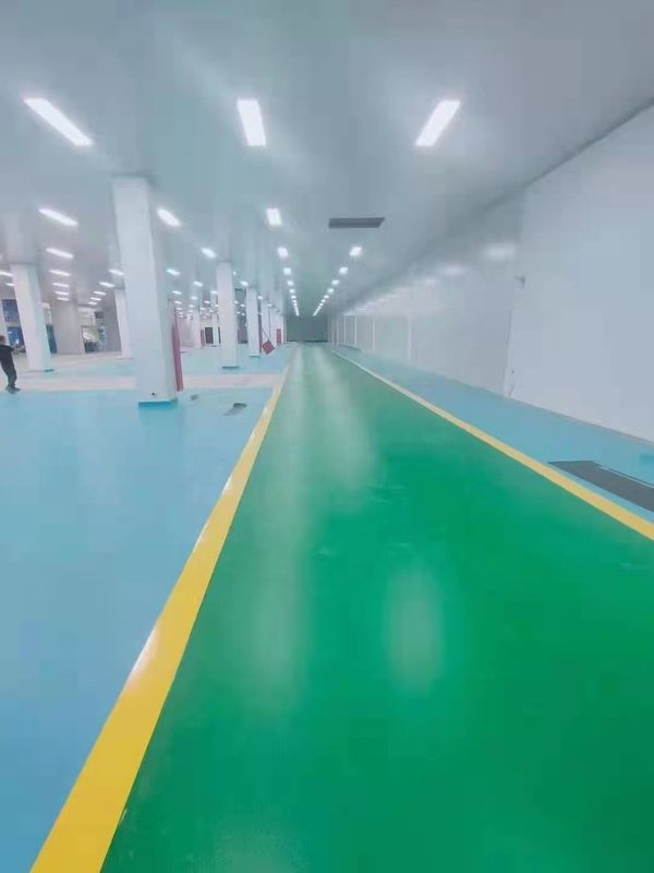 PVC Workshop Floor Covering 1.4mm Workshop Vinyl Flooring Blue Green
