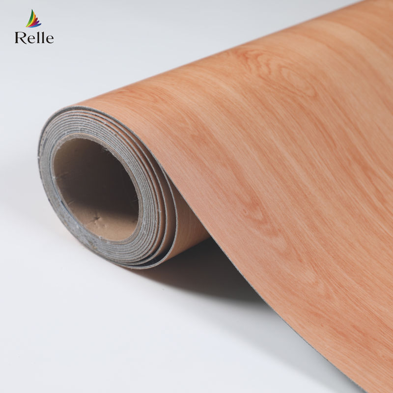 Oak Wood Look Vinyl Flooring Roll 1.8m-2m Width Heterogeneous Sheet Flooring