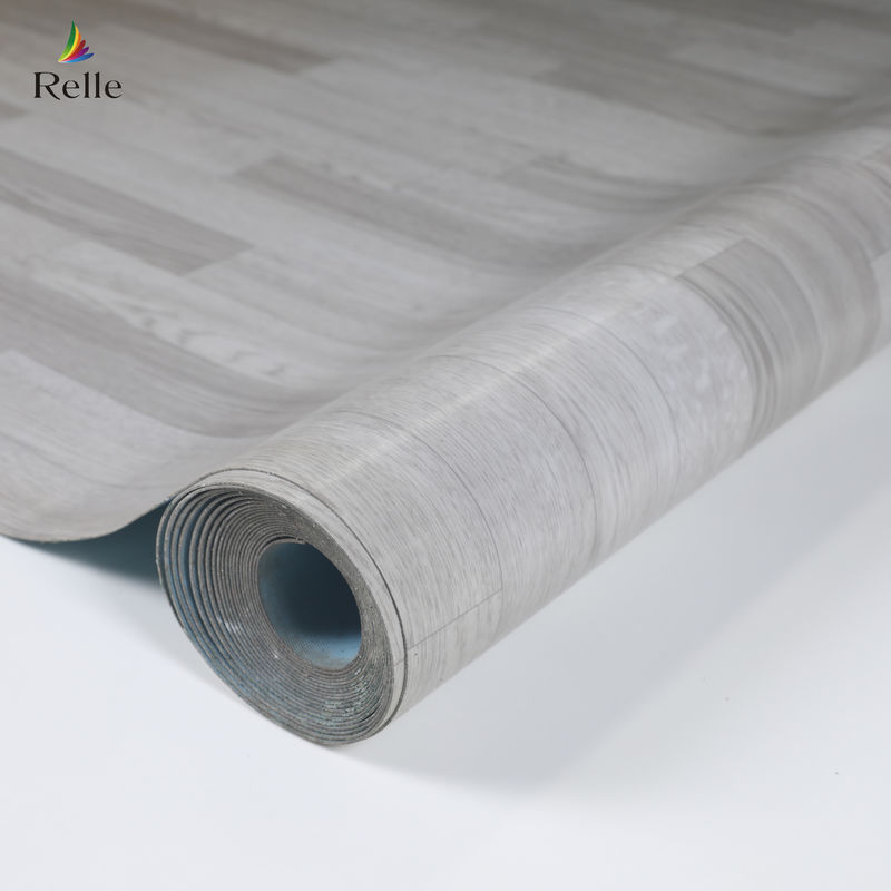 Oak Wood Look Vinyl Flooring Roll 1.8m-2m Width Heterogeneous Sheet Flooring