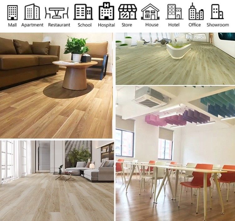20m PVC Oak Vinyl Flooring Roll Heterogeneous Vinyl Flooring For Kindergarten