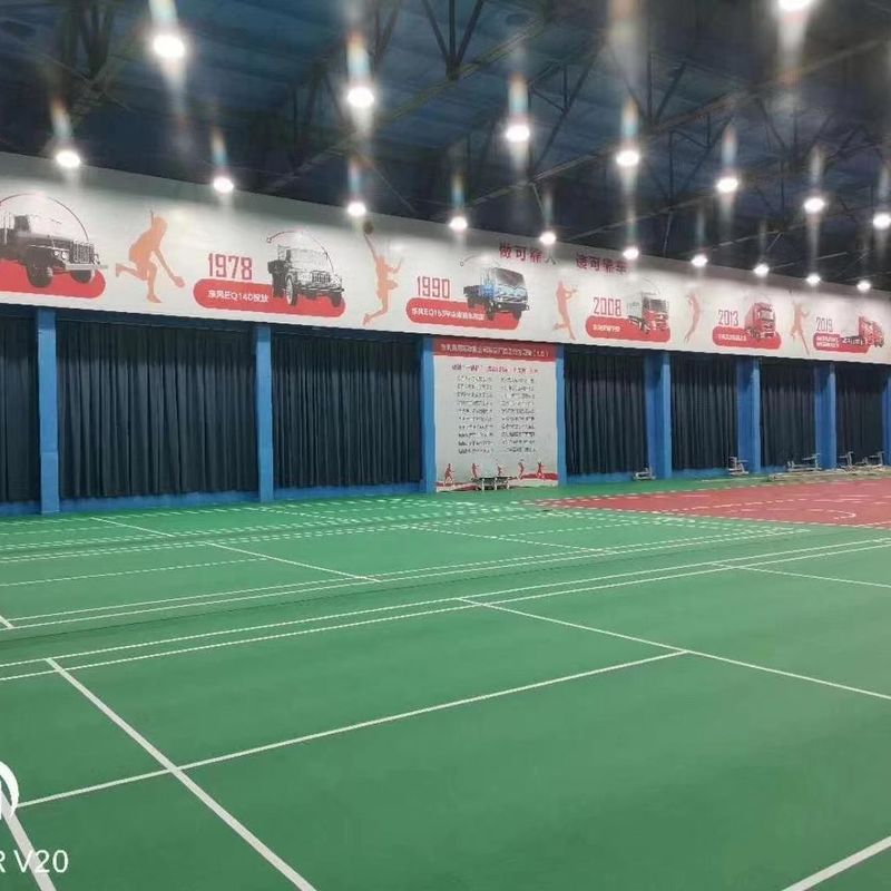 Indoor Green Synthetic Badminton Court Flooring Roll Mat With PVC And Limestone By Relle