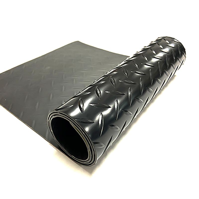 Black Rubber Garage Flooring Rolls 1.22m Width Rubber Gym Floor Rolls 4mm Thick