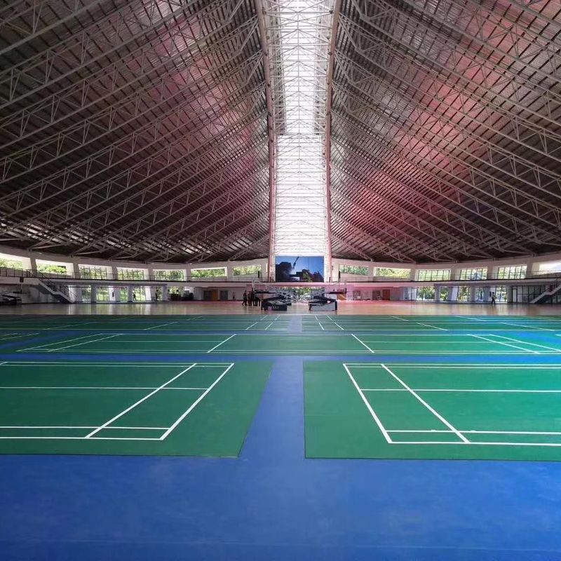Indoor Relle PVC Sport Badminton Court BWF Floor Mat 6.0mm 1.0mm/1.2mm Wear Layer