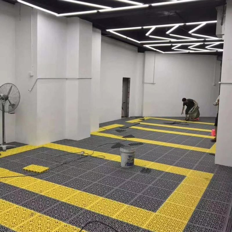 Blue PP Interlocking Sports Flooring 3.5mm 4.5mm 6mm Outdoor Sports Interlocking Tiles