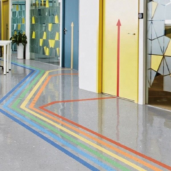 Dryback Homogeneous Flooring 2mm Laboratory Vinyl Flooring Blue Yellow Green