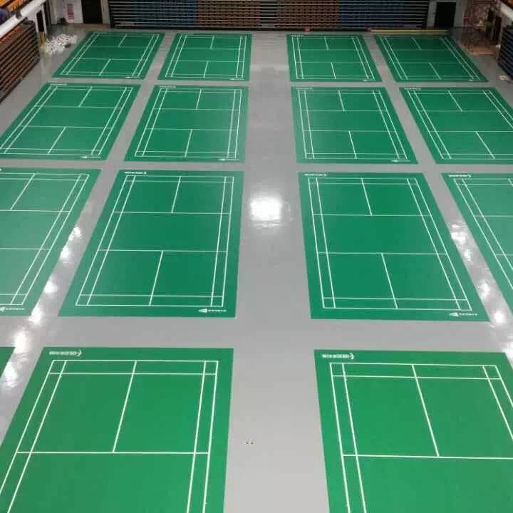 Anti-slip PVC Vinyl Badminton Court Flooring with Glue Down Installation by Enlio