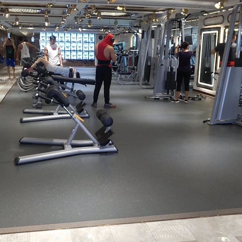 Antislip Gym Rubber Flooring Relle Weight Room Flooring 1.5mm 3.0mm Thickness