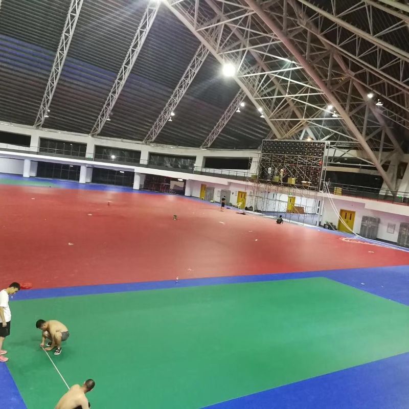 Glue Down Installation Relle PVC 6mm Indoor Badminton Carpet Floorings Roll for Sport