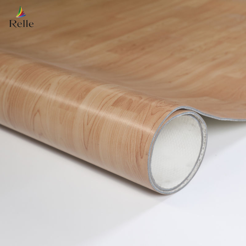 Library Supermarket Heterogeneous Flooring Black Vinyl Roll Flooring CE / SGS / ISO9001