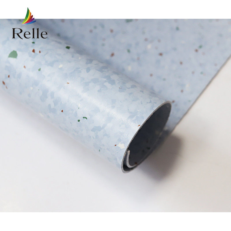 Smooth Relle 2mm Resilient Homogeneous Directional Roll PVC Vinyl Flooring for Supermarket