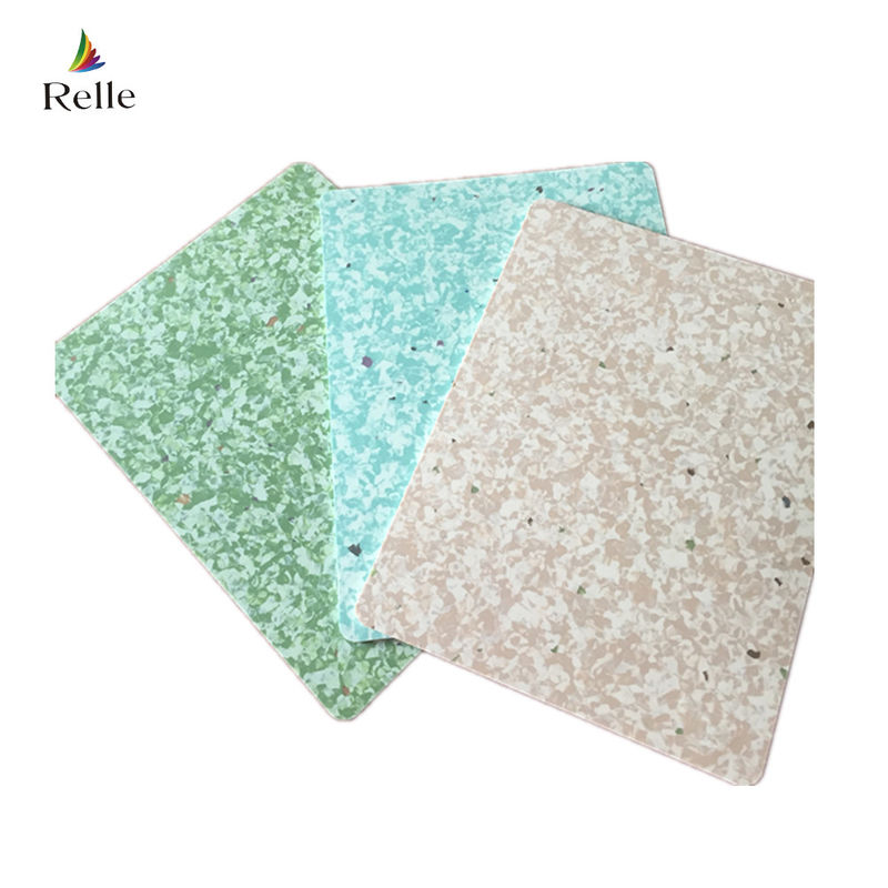 Plain Texture Vinyl Flooring Relle 3 mm Homogeneous PVC Tiles for Medical Facilities