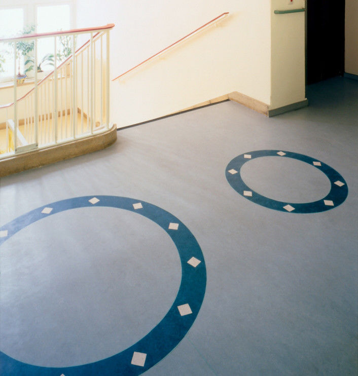Plain Texture Vinyl Flooring Relle 3 mm Homogeneous PVC Tiles for Medical Facilities