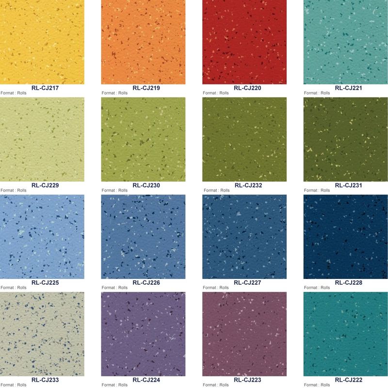 Anti Bacterial Rubber Floor Sheet Relle Flooring 2mm-10mm Plain / Embossed Texture