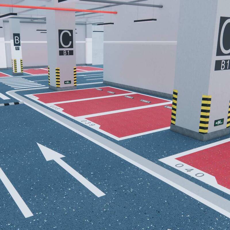 Relle Carborundum Safety Flooring for Commercial Parking (Anti-Slip Compression-Resistant Easy-Clean)