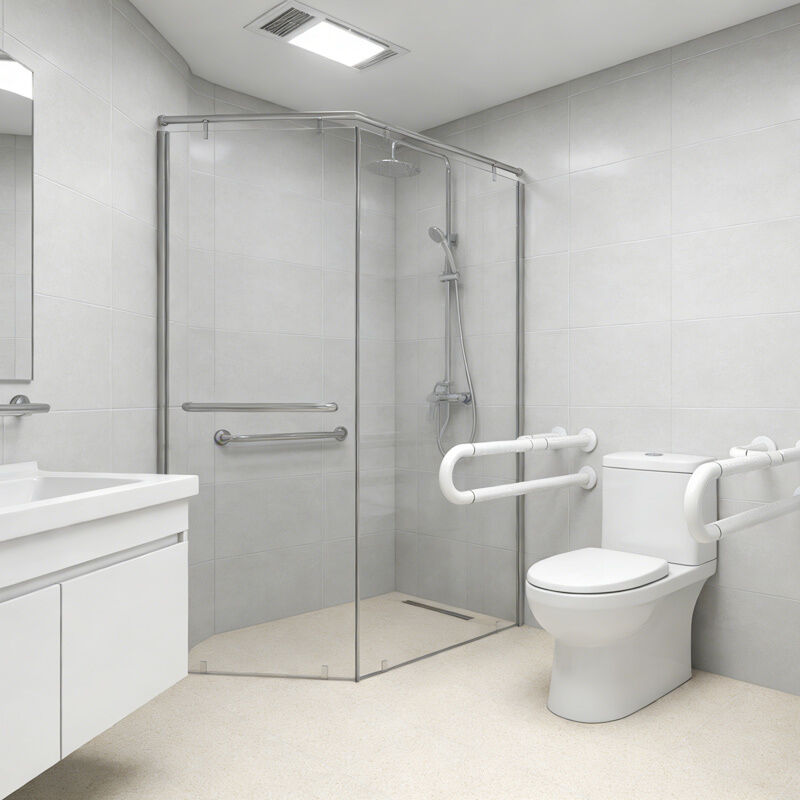 Hospital Anti-Collision Armrest Double-Layer Toilet Grab Bar for Elderly and Disabled